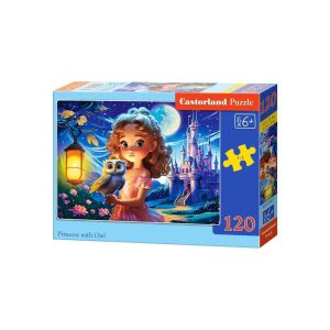 Puzzle Castorland 120 piese, Prințesa cu bufniță, pentru copii de la 6 ani - Puzzle 3D & Puzzle cu burete
