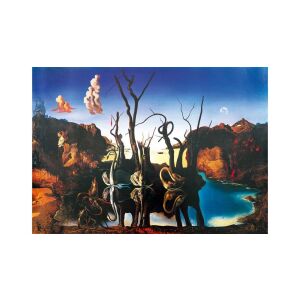 Lebădele care reflectă elefanții de Salvador Dalí, 1937, Bluebird Art by Puzzle 1000 de piese - Puzzle 3D & Puzzle cu burete