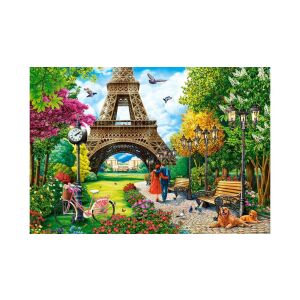 Puzzle Castorland 1000 elementów, Wiosna w Paryżu, z wieżą Eiffla i parkiem - Castorland Puzzle