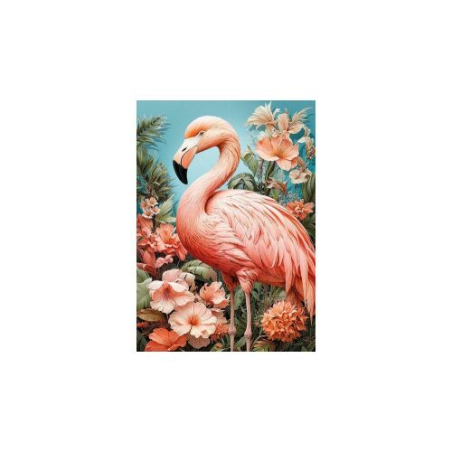 CherryPazzi 1000 darabos kirakós játék - Think Pink (31117), rózsaszín flamingóval és virágokkal - Játék