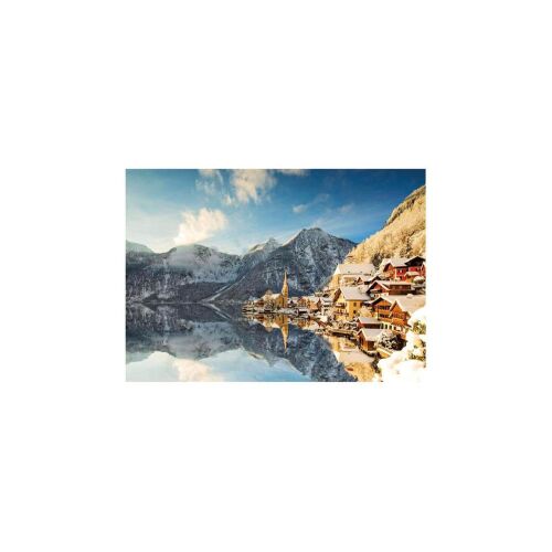 Kész 1500 darabos Educa puzzle, Téli Hallstatt, Hallstatt falu téli képe Ausztriában - Educa