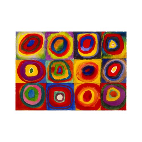 Kész Enjoy 1000 darabos kirakó Vassily Kandinsky Color Study: Squares with Concentric Circles című művével - ENJOY Puzzle