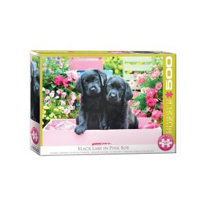 Eurographics 500 db-os puzzle - Black Labs in Pink Box (6500-5462) 129190086 - Eurographics