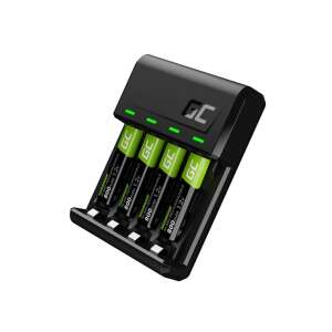Ładowarka do baterii Green Cell GC VitalCharger z 4x bateriami AAA do ładowania - Ładowarka