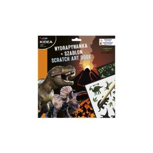 Kidea képkarcoló készlet sablonokkal - Dinoszauruszos