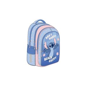 Stitch Beach Happy hátizsák, kék és rózsaszín iskolatáska Stitch karakterrel, 3 rekeszes - Unipap