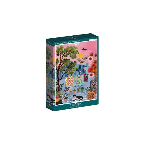Pieces & Peace 1000 db-os puzzle - Chefchaouen Cats - Morocco (0038)