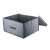 Grey fabric storage box with lid open, 60x45x30cm, for clothes, toys, shoes, and more