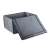 Grey fabric storage box with lid open, 60x45x30cm, for clothes, toys, shoes, and more