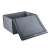 Grey fabric storage box with lid open, 60x45x30cm, for clothes, toys, shoes, and more