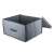 Grey fabric storage box with lid open, 60x45x30cm, for clothes, toys, shoes, and more