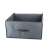 Grey fabric storage box with lid open, 60x45x30cm, for clothes, toys, shoes, and more