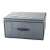 Grey fabric storage box with lid closed, 60x45x30cm, for clothes, toys, shoes, and more
