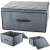 Grey fabric storage box with lid, 60x45x30cm, for clothes, toys, shoes, and more