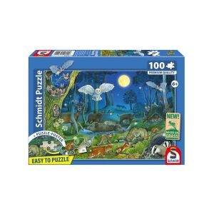 Schmidt 100 db-os puzzle - Animals in the Forest at Night (56529) 129191453 - Schmidt