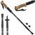 Energia Nordic Walking poles with interchangeable tips, 2 pieces, cork handle, black