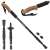 Energia Nordic Walking poles with interchangeable tips, 2 pieces, cork handle, black