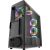 Darkflash Water Square 5 black PC case rear view with RGB cooling