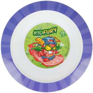 Super Zings Kidfury Charakter Kinderteller, lila Rand, mikrowellengeeignet - Teller für Kinder