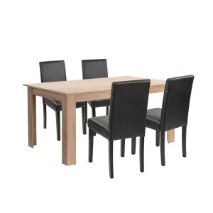 Leon 4+1 étkező garnitúra sonoma tölgy-fekete 129193045
