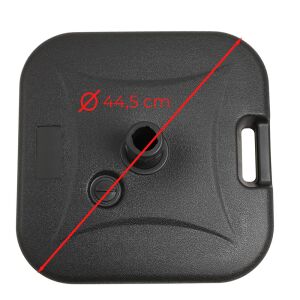 Baza pentru umbrelă, 20L, diametru 44,5 cm, negru, Leziter - Accesorii pentru mobilier de gradina