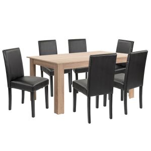Leon 6+1 étkező garnitúra sonoma tölgy-fekete 129193779