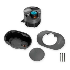 Gardena AquaPrecise, sistem de irigare solar, îngropat, cu toate componentele, inclusiv unitatea de control, cutia de conectare a conductei, șuruburile de fixare, capacul și capacul de iarnă - Irigare