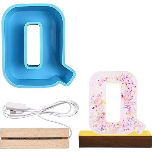 COLEESON Harzform, Buchstabe Q, Silikon, blau, 14,5 x 18 x 4,5 cm.