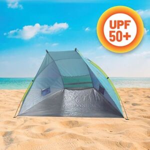 Plážový stan, 2 osoby, vodotesný, UPF 50+, slnečný prístrešok, tieň, prenosný, jednoduchá montáž, modrá, zelená - Plážové stany