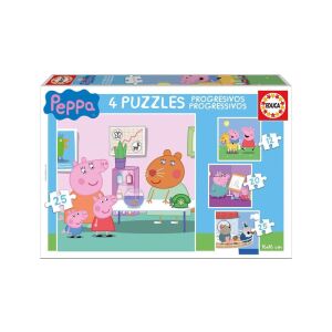 Educa 4 az 1-ben puzzle (12,16,20,25) - Peppa malac (16817) 129233774 - Baba puzzle