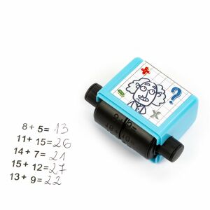 Kidea Additionsstempel mit Beispiel-Matheaufgaben - Derform