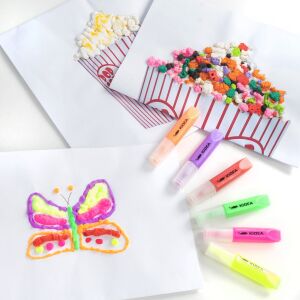Kidea Mágikus Popcorn Gél tollak: színes popcorn és pillangó művészet - Filctoll