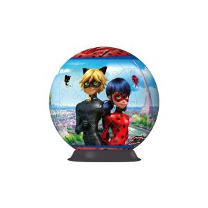 Złożona 3D układanka w kształcie kuli Miraculous, 72 części, Ravensburger - Puzzle 3D