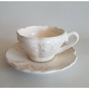 Romantikus csipkés teáscsésze,0,3 l ,natur, kerámia, kézzel festett 129249485 - Vanilia Kerámia
