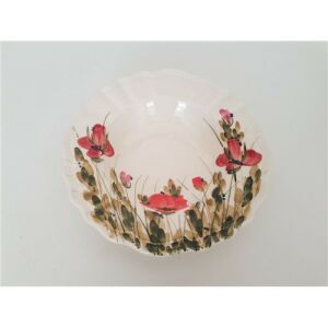 Tele virágos mélytányér,pipacs,kerámia,kézzel festett-dia.24x5cm 129249627 - Vanilia Kerámia