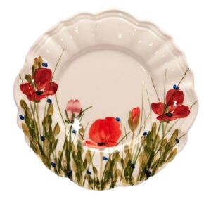 Tele virágos desszerttányér,pipacs,kerámia,kézzel festett-dia.22x1,8cm 129249792 - Vanilia Kerámia