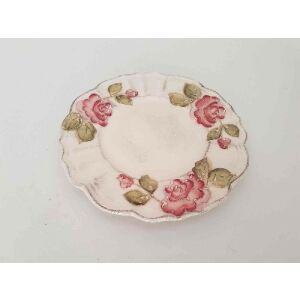 Domború mintás desszerttányér,virágos bordó,kézzel festett 129249796 - Vanilia Kerámia