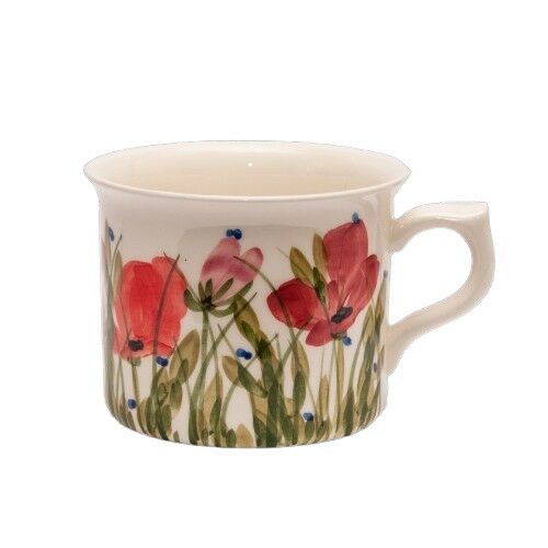 Tele virágos óriás bögre, pipacs, kerámia, kézzel festett 5dl 129249828