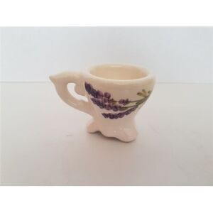 Violin levendulás tojástartó,kerámia,kézzel festett