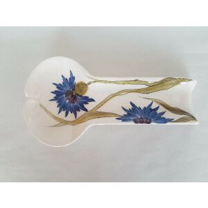 Búzavirágos lapos fakanáltartó, 25x12,5x3cm, kerámia, kézzel festett 129249906 - Vanilia Kerámia