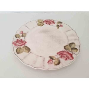 Domború mintás lapostányér,virágos bordó,kézzel festett 129249933 - Vanilia Kerámia