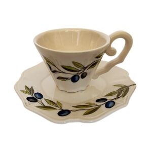 Violin olajbogyós teáscsésze,0,3l , kerámia, kézzel festett