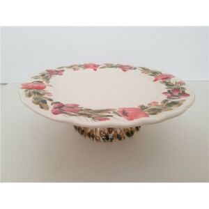 Tele virágos tortatál,pipacs,kerámia,kézzel festett dia28x9cm 129249958 - Vanilia Kerámia