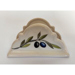 Violin olajbogyós szalvétatartó, kerámia, kézzel festett 15x7,8x7,8cm