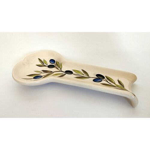 Violin olajbogyós fakanáltartó fekvő,25x12,5x3cm, kerámia, kézzel festett 129249991