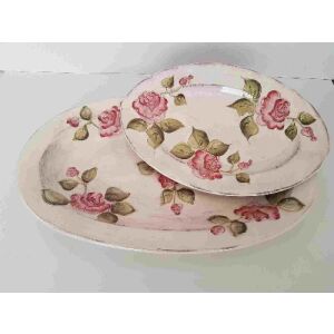 Domború mintás ováltál nagy,virágos bordó,kerámia,kézzel festett- 129250017 - Vanilia Kerámia