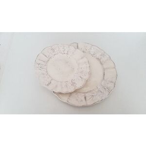 Domború mintás desszerttányér,virágos natúr,kerámia,kézzel festett 129250032 - Vanilia Kerámia