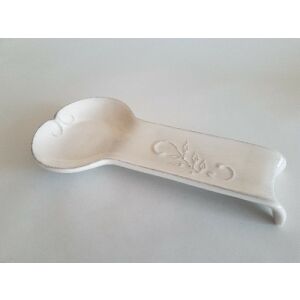 Romantikus csipkés lapos fakanáltartó 25x12,5x3cm, natur, kézzel festett 129250037 - Vanilia Kerámia