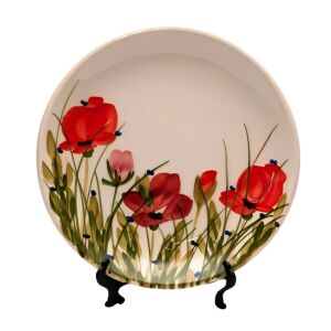 Tele virágos teástányér,pipacs,kerámia,kézzel festett 129250045 - Vanilia Kerámia