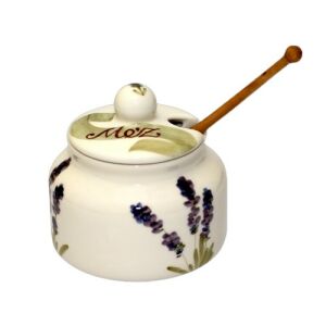 Violin levendulás méztartó kicsi, csurgatóval, kerámia, kézzel festett 5dl 129250062 - Vanilia Kerámia